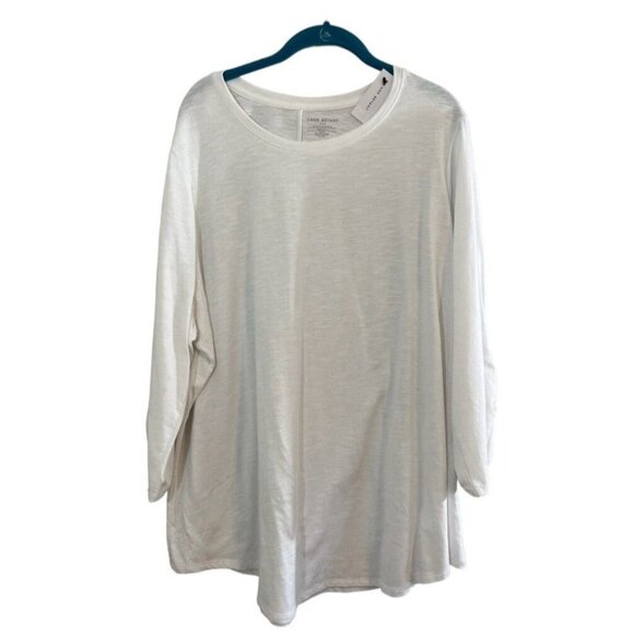 Lane Bryant Tunic Top 22 White Coastal Preppy Resort Active Athletic Classic 80s - Picture 1 of 8
